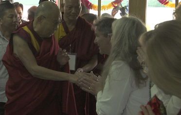 Dalai Lama thanking the team